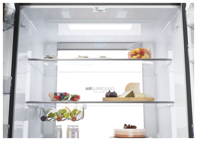 Side-by-Side Kühl-/ Gefrierkombination 422 l / 220 l 226 kWh NoFrost 1905 mm x 908 mm  HCR79F19CNMD (Platin, Edelstahl) 