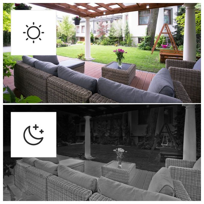 IP-Sicherheitskamera IP65 Außen  176648 Überwachungskamera mit Solar (Schwarz) 