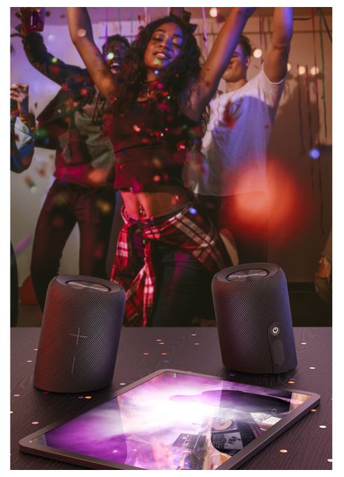 30 W Bluetooth Lautsprecher IP67 Laufzeit bis 10 h  188222 Twin 3.0 (Schwarz) 