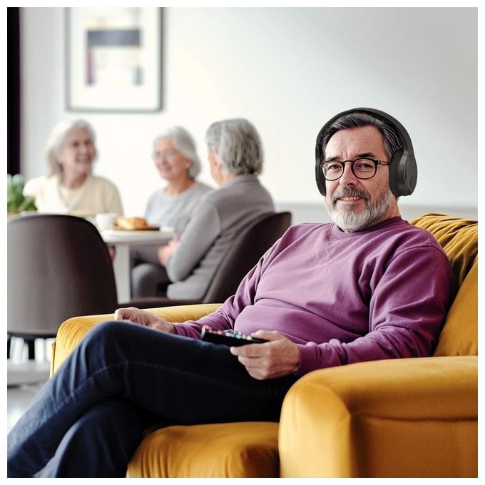 Over Ear Bluetooth Kopfhörer kabelgebunden&kabellos 16 h Laufzeit  221847 Fernseh (Schwarz) 