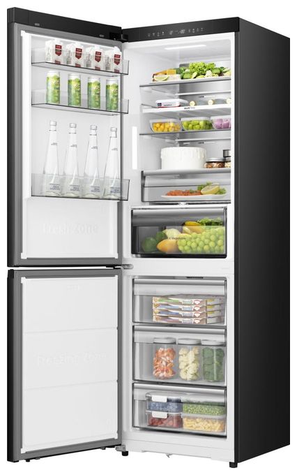 190 l / 115 l Kühl-Gefrierkombi freistehend NoFrost 165 kWh Jahr  RB3K330SAFC (Schwarz) 