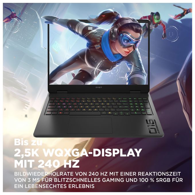 2K Ultra HD Notebook 40,6 cm (16 Zoll) 1920 x 1200 Pixel 1 TB SSD Windows 11 Home Intel® Core™ i7 max. 5,2 GHz  Omen 16-am0677ng (Schwarz) 