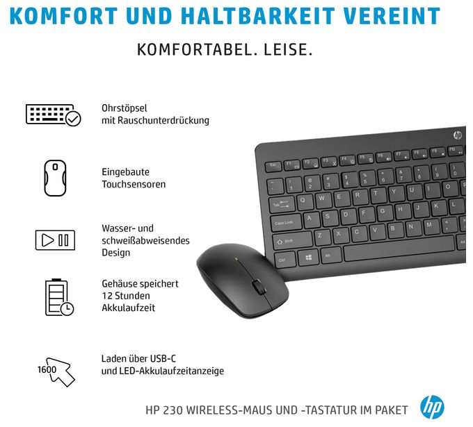 Büro Tastatur RF Wireless 2.4 GHz  230 (Schwarz) 