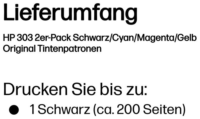 Druckerpatronen Schwarz, Cyan, Magenta, Gelb 4 ml 200 Seiten Nr.303 2er-Pack 
