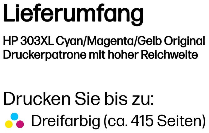 Druckerpatronen Cyan, Magenta, Gelb Nr.303XL 