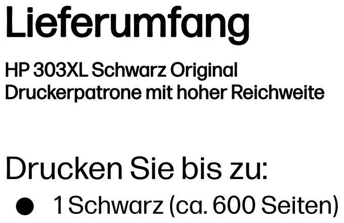 Druckerpatronen Schwarz 12 ml 600 Seiten Nr.303XL 
