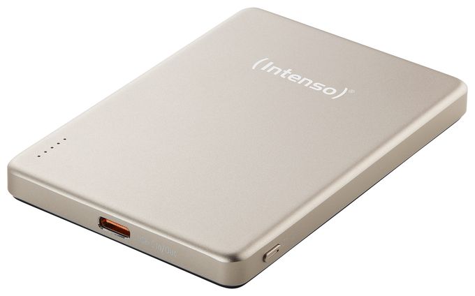 MW5000 Magnetische Powerbank 5000 mAh – MagSafe kompatibel, Wireless Charging 15W, USB-C PD 20W, Flach & Kompakt – Geprüft in Deutschland – Champagner 