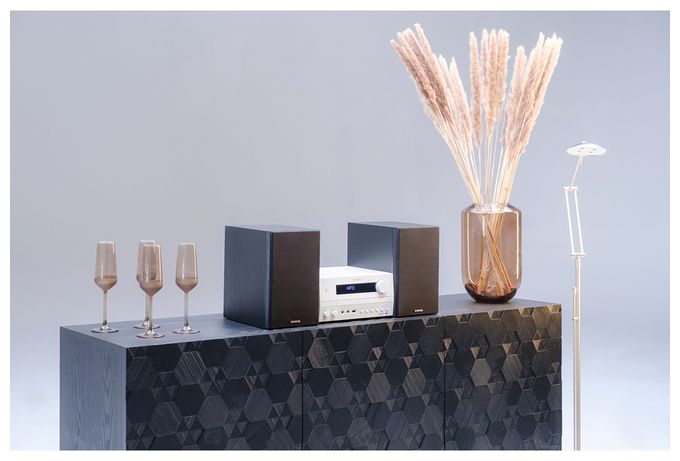 Heim-Audio-Mikrosystem DAB, DAB+, FM 50 W Bluetooth  M-822DAB (Schwarz/Weiß) 
