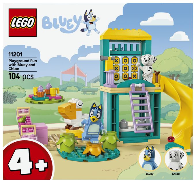 Bluey und Chloe auf dem Spielplatz 