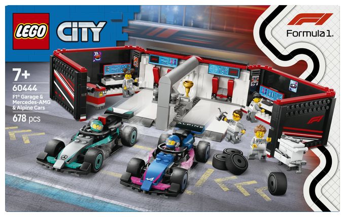 F1® Garage mit Mercedes-AMG & Alpine Rennautos 