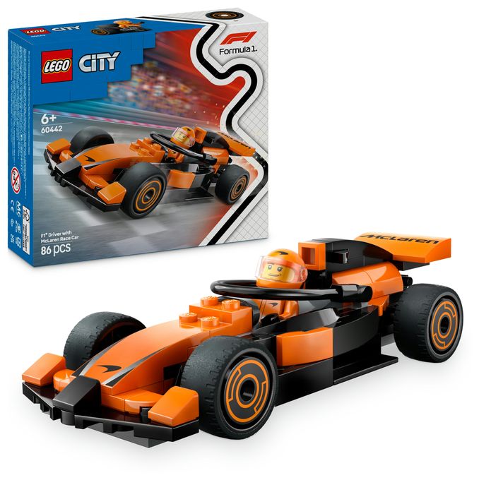 F1® Rennfahrer mit McLaren Rennauto 