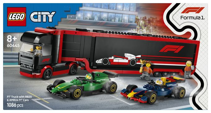F1® Transporter mit RB20 & AMR24 F1® Rennautos 