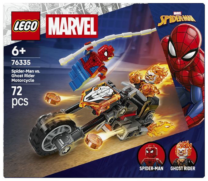 Spider-Man vs. Ghost Rider auf seinem Motorrad 