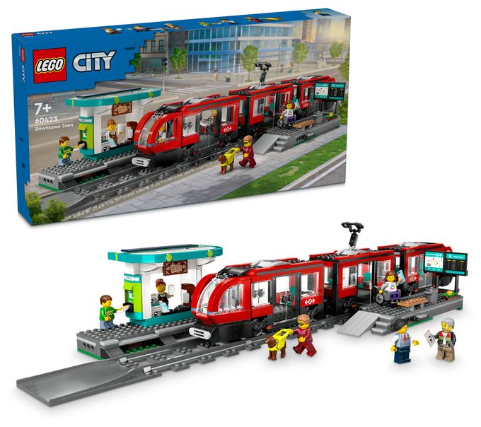 Straßenbahn mit Haltestelle 