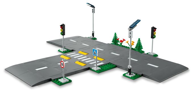 Straßenkreuzung mit Ampeln 