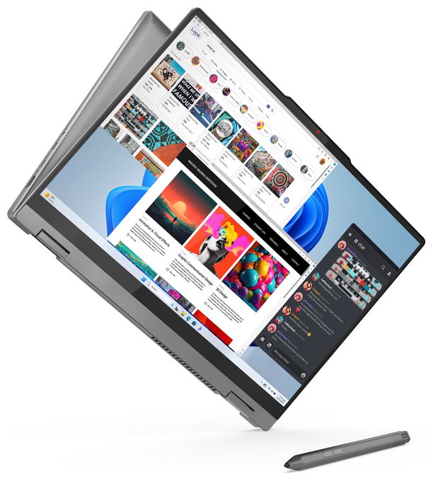 WUXGA Notebook 40,6 cm (16 Zoll) 1920 x 1200 Pixel 1 TB SSD Windows 11 Home AMD Ryzen 5 max. 5 GHz  IdeaPad 5 2-in-1 16AHP9 (Grau) 