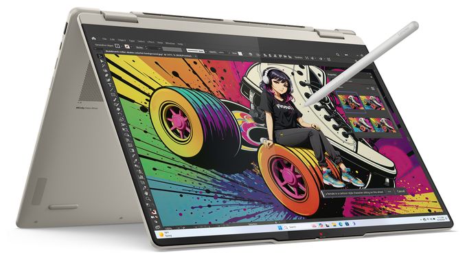 2K Ultra HD Notebook 40,6 cm (16 Zoll) 2880 x 1800 Pixel 1 TB SSD Windows 11 Home AMD Ryzen 7 max. 5 GHz  Yoga 7 16AKP10 Copilot+ (Grau) 