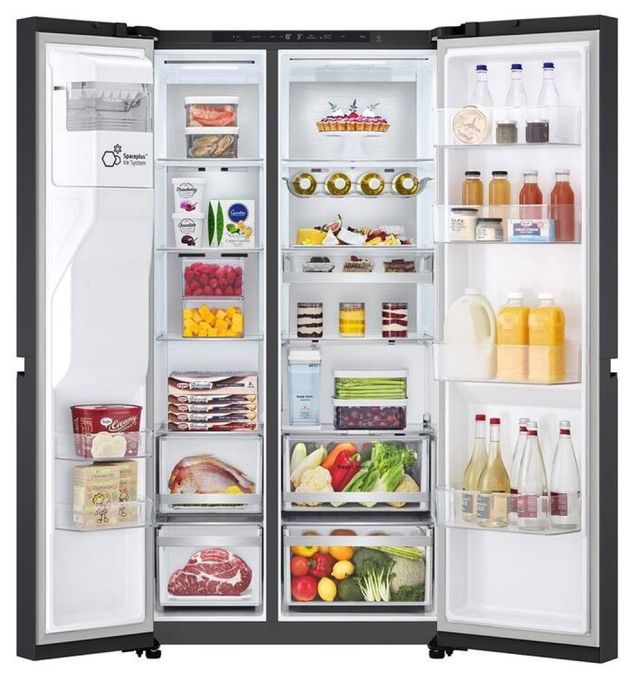 Side-by-Side Kühl-/ Gefrierkombination 407 l / 221 l 224 kWh NoFrost 1790 mm x 913 mm  GSLE91EVAC (Schwarz) 