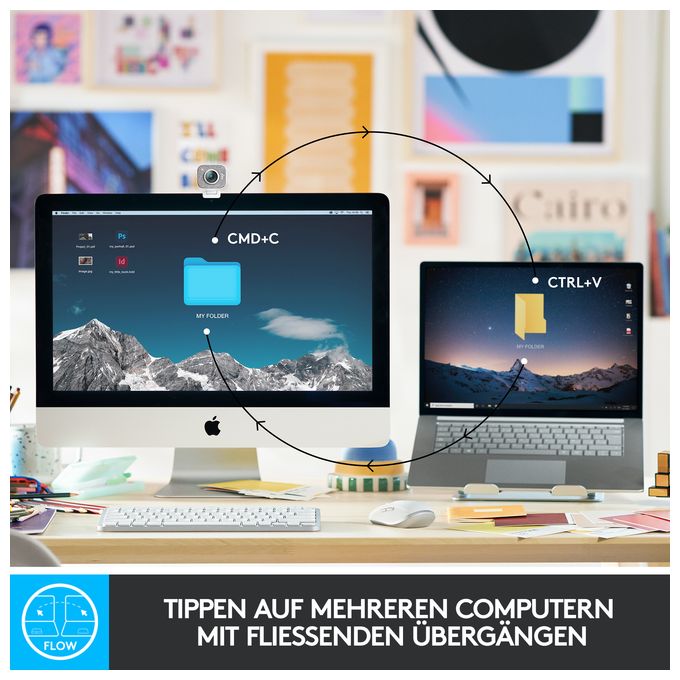 LED Büro Tastatur RF Wireless + Bluetooth 2.4 GHz  MX Keys Mini Minimalist (Grau) 