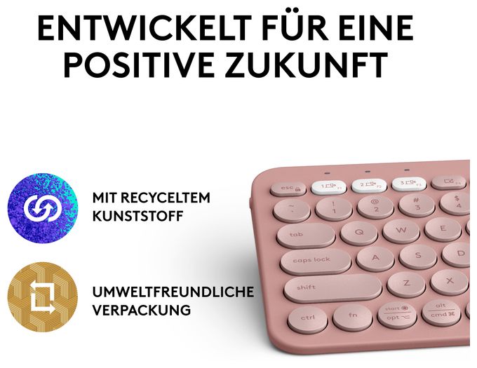 Universal Tastatur Bluetooth  Pebble Keys 2 K380s (Rose) 