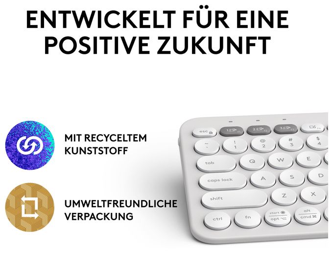 Universal Tastatur Bluetooth  Pebble Keys 2 K380s (Weiß) 