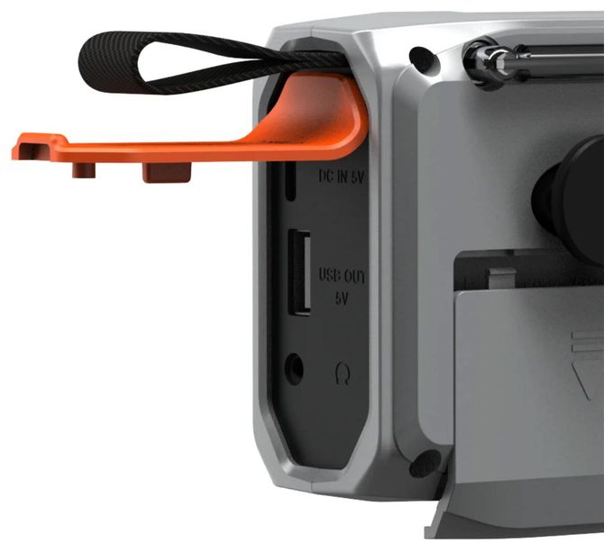 Bluetooth DAB, DAB+, FM Radio Tragbar IPX3  RESQ100 Kurbelradio (Hellgrau) 