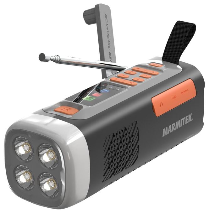 Bluetooth DAB, DAB+, FM Radio Tragbar IPX3  RESQ200 Kurbelradio (Schwarz) 