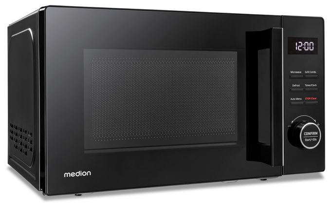 Freistehende Mikrowelle 800 W Größe: klein 5 Stufen Grill  MD12021 (Schwarz) 