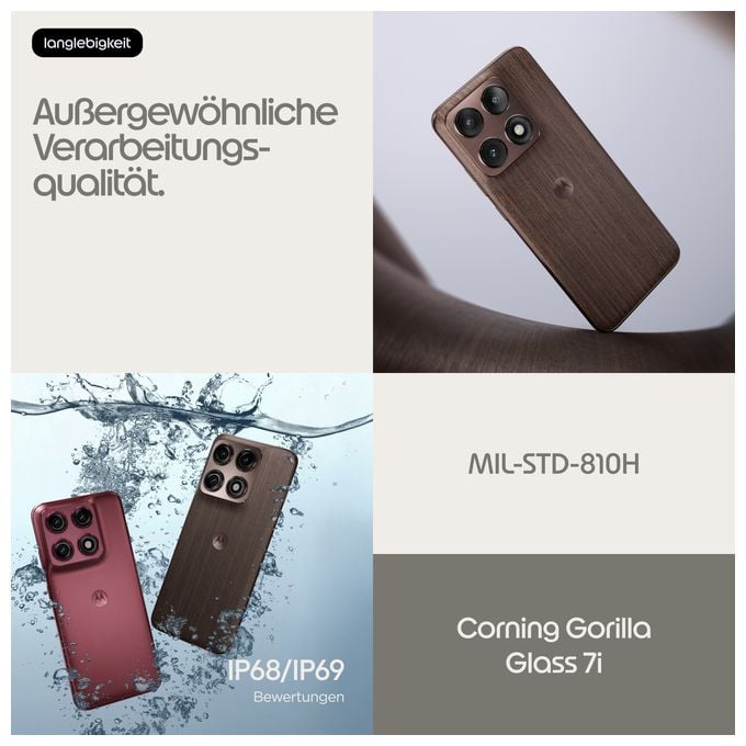256 GB 5G Smartphone 17,2 cm (6.78") Android 50 MP Dreifach Kamera Dual Sim WiFi 6E (PANTONE Chicory Coffee) Edge 70 Pro 