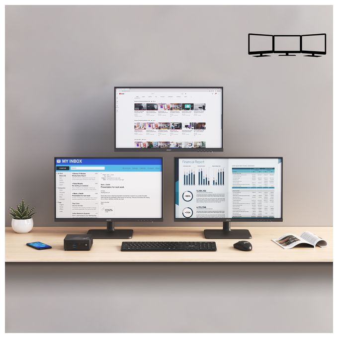 Mini-PC Intel® N 4 GB Ram 128 GB SSD Windows 11 Pro intern Cubi N ADL-007DE 