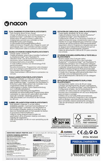 Ladestation PlayStation PS5 Kabelgebunden  Dual Charger V4 (Schwarz, Weiß) 
