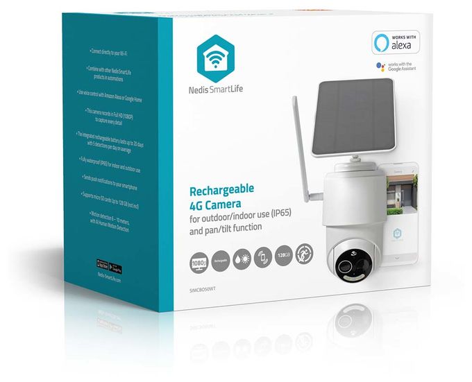 1920 x 1080 Pixel IP-Sicherheitskamera IP65 4G Außen Nachtsicht  SmartLife SIMCBO50WT (Weiß) 