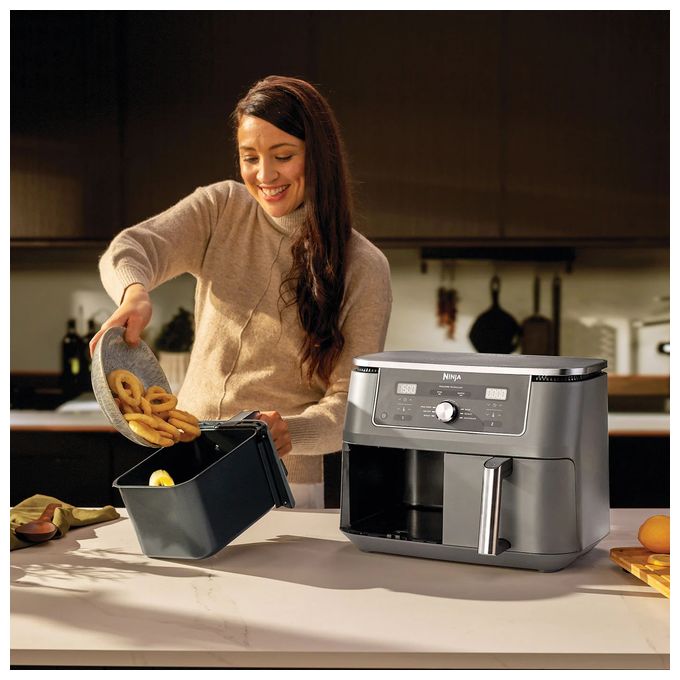 Doppel Heißluftfritteuse 9,5 l 2470 W  DZ400EU (Grau) 
