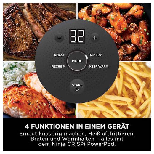 Heißluftfritteuse 3,8 l 1700 W (Blau, Grau, Transparent) FN101EU Crispi 