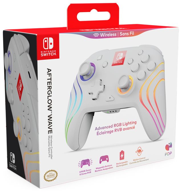 Analog / Digital Gamepad für Nintendo Switch, Nintendo Switch Lite, Nintendo Switch OLED  Afterglow Wave (Weiß) 