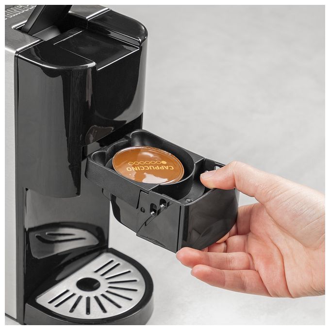 Kaffeekapsel, Kaffeepad, Gemahlener Kaffee Maschine  249450 (Schwarz, Edelstahl) 