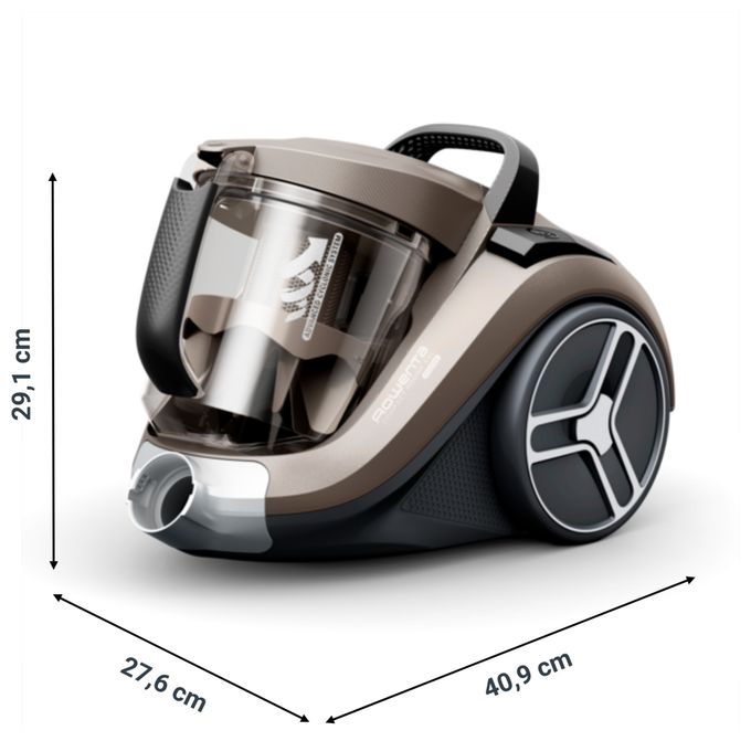 Bodenstaubsauger Beutellos 900 W  RO4B30 Compact Power XXL (Schwarz, Bronze) 