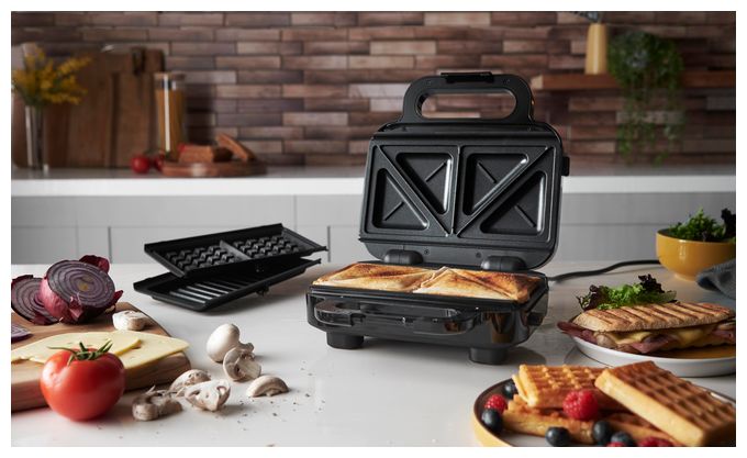 Sandwichmaker 750 W für 1 Sandwiches  26810-56 Creations (Schwarz, Edelstahl) 