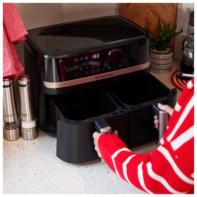 Doppel Heißluftfritteuse 9 l 2800 W  27680-56	SatisFry Dual Basket (Schwarz) 