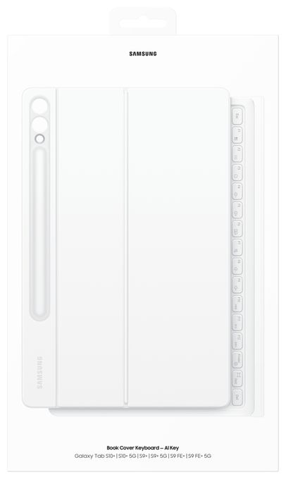 für Samsung Galaxy Tab S10+ / S9+ / S9 FE+ bis 31,5 cm (12.4")  Book Cover Keyboard (Weiß) 