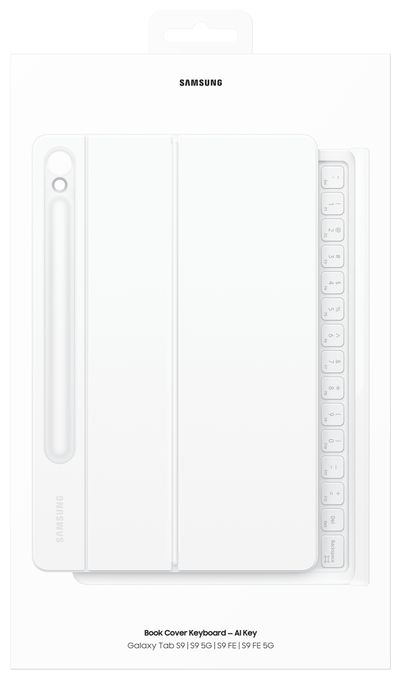 für Samsung Galaxy Tab S9, Galaxy Tab S9 FE bis 27,9 cm (11") Kratzresistent  Book Cover Keyboard (Weiß) 