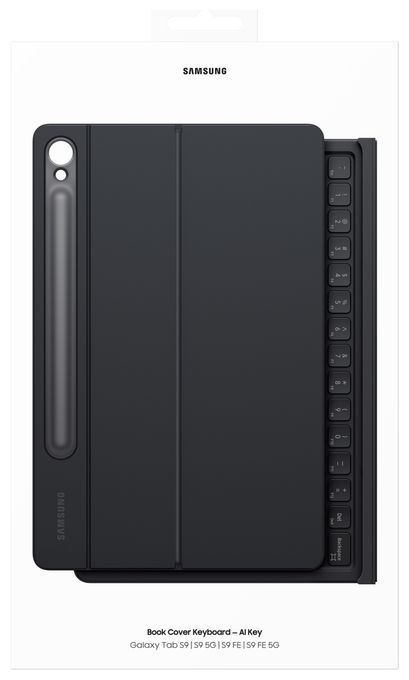 für Samsung Galaxy Tab S9, Galaxy Tab S9 FE bis 27,9 cm (11") Kratzresistent  Book Cover Keyboard EF-DX725 f (Schwarz) 