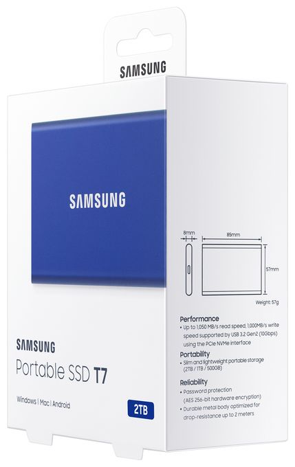 2 TB SSD  Portable SSD T7 (Blau) 