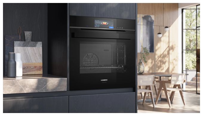 Einbaubackofen groß Dampfgaren (Schwarz) iQ700 HS938GCB2 