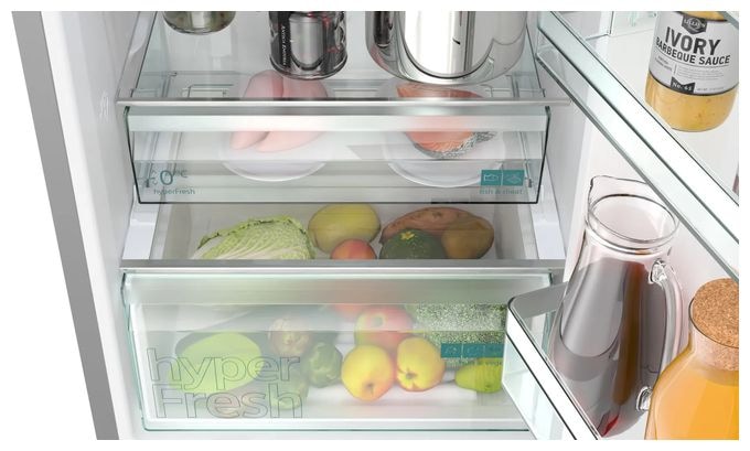 260 l / 103 l Kühl-Gefrierkombi freistehend NoFrost 162 kWh Jahr  IQ300 KG39N2LCF (Edelstahl) 
