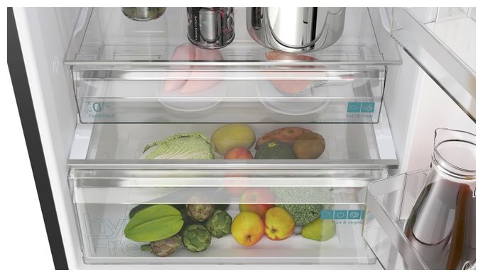 311 l / 129 l Kühl-Gefrierkombi freistehend NoFrost 178 kWh Jahr  iQ300 KG49NXXCF (Schwarz, Edelstahl) 