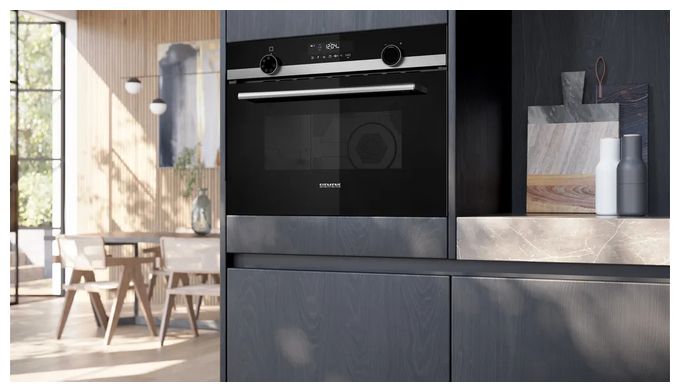Einbaubackofen kompakt AutoClean Mikrowelle iQ500 CM585AGS1 