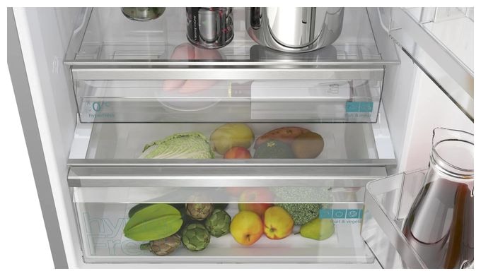 311 l / 129 l Kühl-Gefrierkombi freistehend NoFrost 178 kWh Jahr  iQ500 KG49NAICT (Edelstahl) 