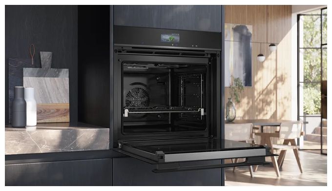Einbaubackofen groß AutoClean (Edelstahl, Schwarz) iQ700 HB976GMB1 