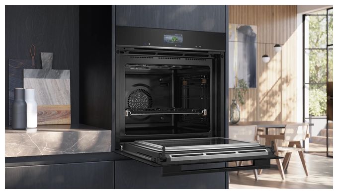 Einbaubackofen groß AutoClean Mikrowelle iQ700 HM776GKB1 